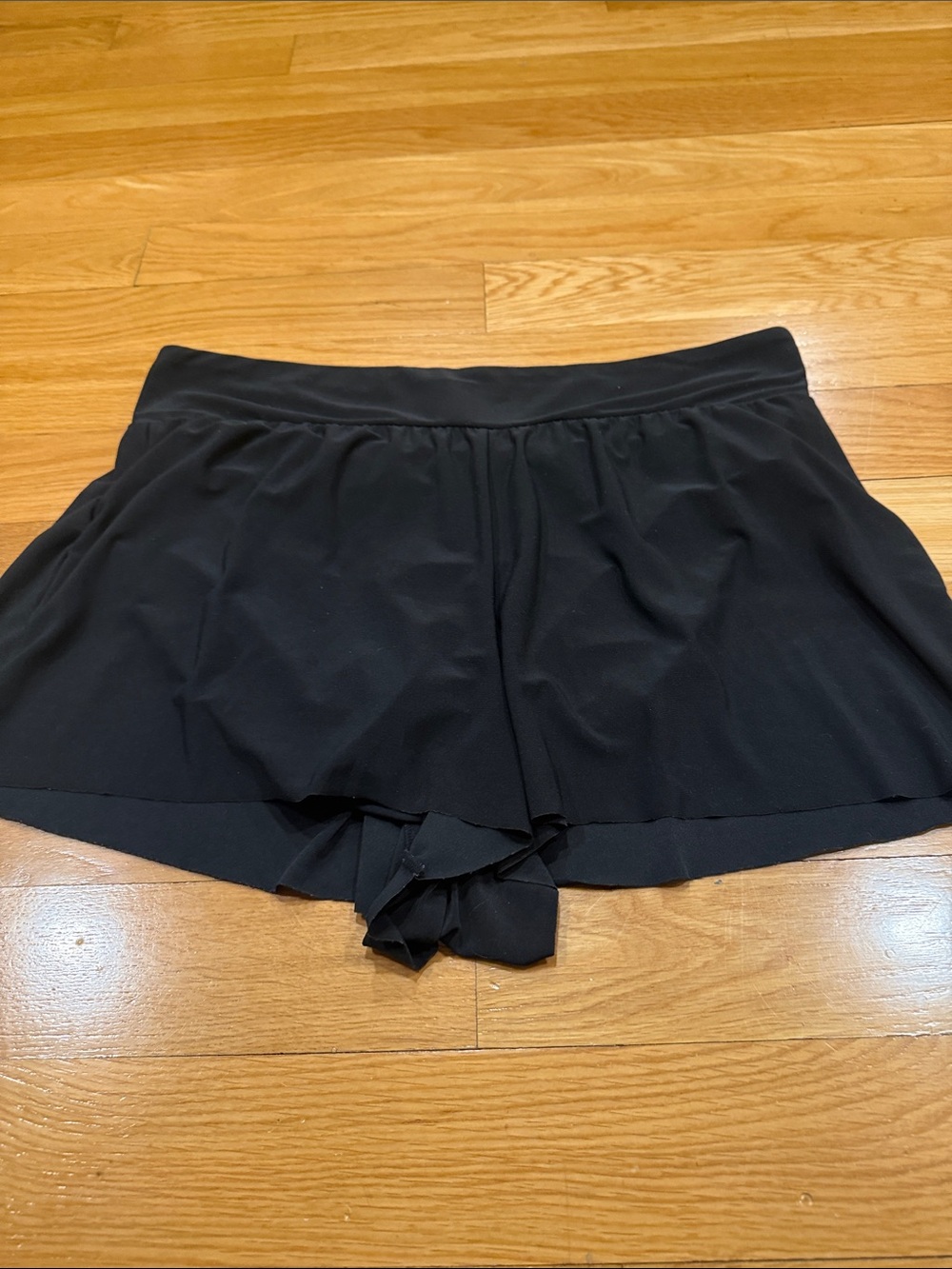 Aqua green black swim shorts size large .